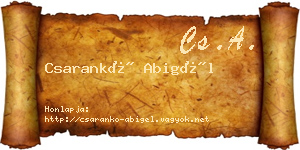 Csarankó Abigél névjegykártya